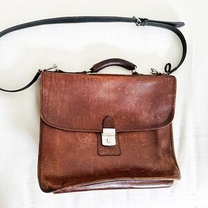 Michael Bianco Vintage Leather Briefcase – Made in USA